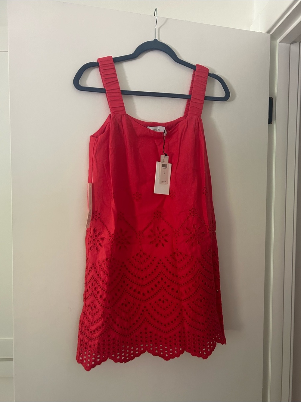 Red Eyelet Sleeveless Sundress